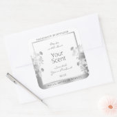 Classy Wit Bloemen Product Verpakking Label Zilver (Envelop)