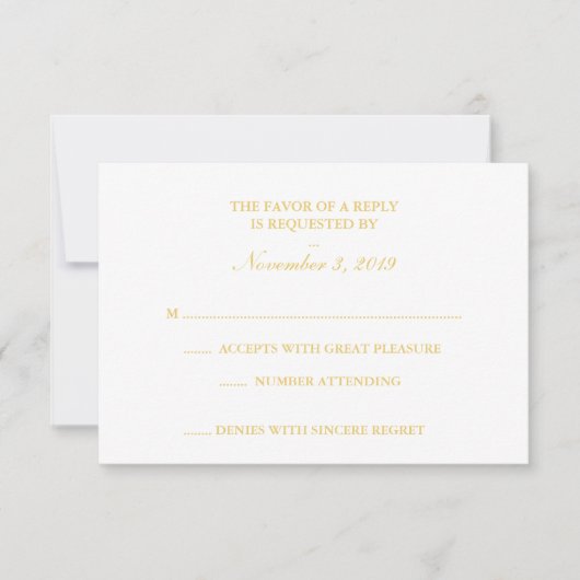 Classy Wit & Goud RSVP (Voorkant)
