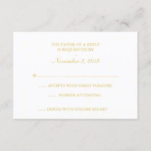 Classy Wit & Goud RSVP Kaartje