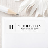 Classy wit zwart modern retouradres label (Insitu)