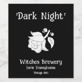 Classy Witch 'Dark Night' Wijn Etiket (Enkel label)