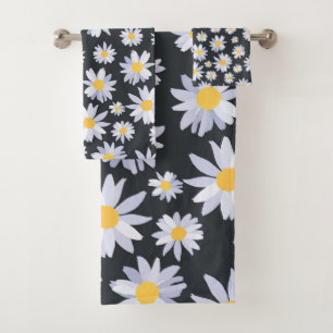 Classy Witte Daisy Bloemen Botanisch Bad Handdoek