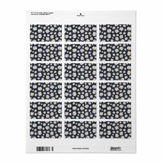 Classy Witte Daisy Bloemen Botanisch Etiket (Full Sheet)