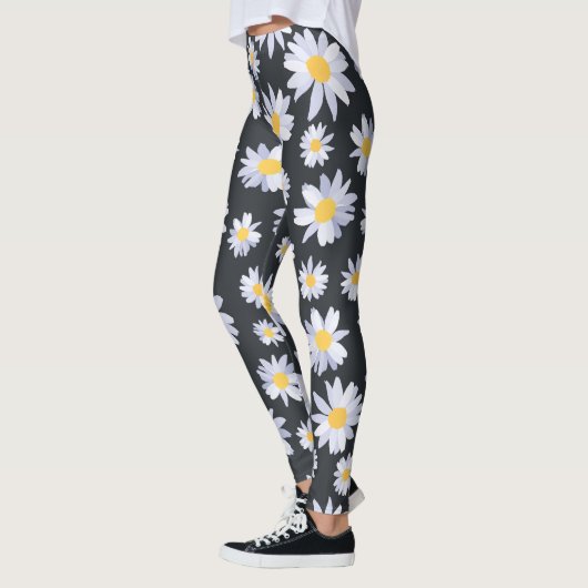 Classy Witte Daisy Bloemen Botanisch Leggings (Links)