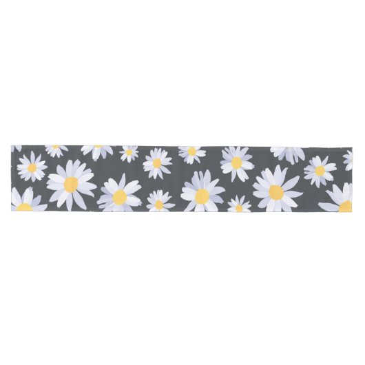 Classy Witte Daisy Bloemen Botanisch Medium Tafelloper (Horizontaal)