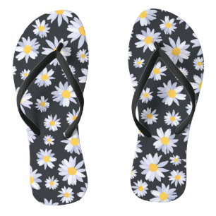 Classy Witte Daisy Bloemen Botanisch Teenslippers