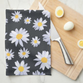 Classy Witte Daisy Bloemen Botanisch Theedoek (Quarter Fold)