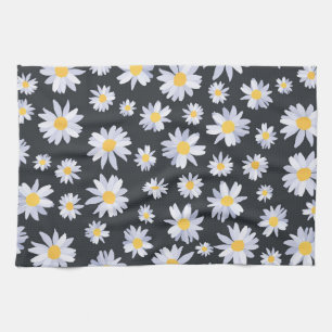 Classy Witte Daisy Bloemen Botanisch Theedoek