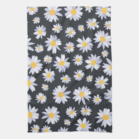 Classy Witte Daisy Bloemen Botanisch Theedoek (Verticaal)