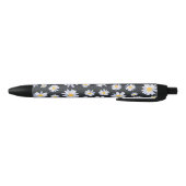 Classy Witte Daisy Bloemen Botanisch Zwarte Inkt Pen (Bodem)