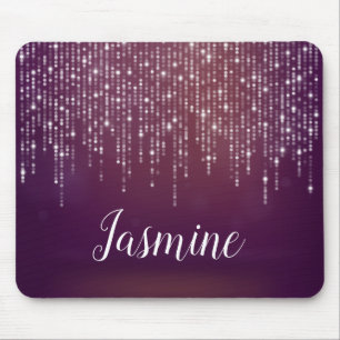 Classy witte fee string van lichten gepersonalisee muismat