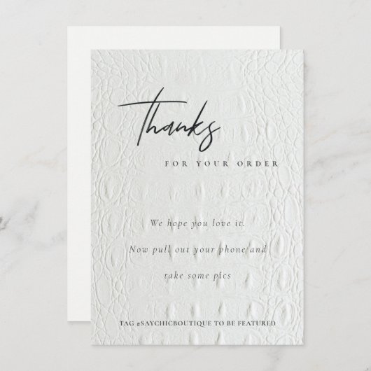 Classy Witte Lederen Textuur Bedankt Business (Voorkant / Achterkant)