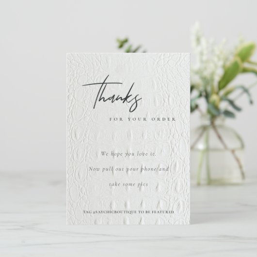 Classy Witte Lederen Textuur Bedankt Business (Staand voorkant)