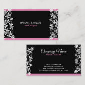 Classy witte wervelingen visitekaartje (Voorkant / Achterkant)