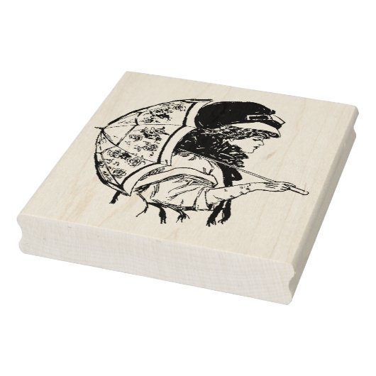 Classy  Woman Umbrella Rubber Art Stempel (Stempel)