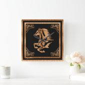 Classy Wood Horse Vierkante Klok (Huis)