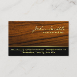 Classy Woodgrain Landscape Architect Visitekaartje