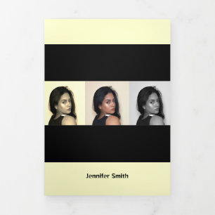 Classy Yellow Modern Artist Overzicht Drieluik Kaart