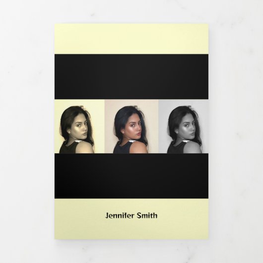 Classy Yellow Modern Artist Overzicht Drieluik Kaart (Cover)