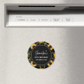 Classy Yellow Sunflower Stylish Pattern Birthday Magneet (Insitu (Vaatwasser))