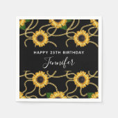 Classy Yellow Sunflower Stylish Pattern Birthday Servet (Voorkant)