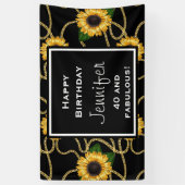 Classy Yellow Sunflower Stylish Pattern Birthday Spandoek (Verticaal)