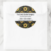 Classy Yellow Sunflower Stylish Pattern Business Ronde Sticker (Tas)