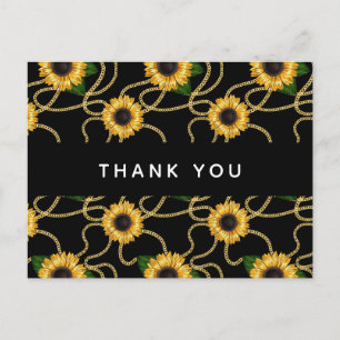 Classy Yellow Sunflower Stylish Pattern Hartelijk  Briefkaart