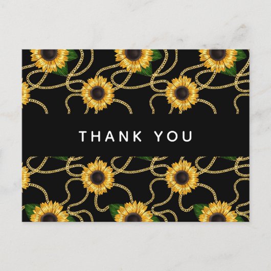 Classy Yellow Sunflower Stylish Pattern Hartelijk  Briefkaart (Voorkant)