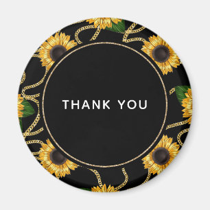 Classy Yellow Sunflower Stylish Pattern Hartelijk Magneet