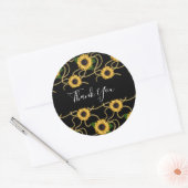 Classy Yellow Sunflower Stylish Pattern Hartelijk  Ronde Sticker (Envelop)