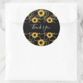 Classy Yellow Sunflower Stylish Pattern Hartelijk  Ronde Sticker (Tas)