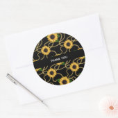 Classy Yellow Sunflower Stylish Pattern Hartelijk  Ronde Sticker (Envelop)