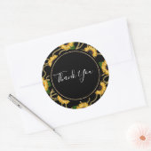 Classy Yellow Sunflower Stylish Pattern Hartelijk  Ronde Sticker (Envelop)