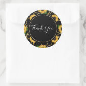 Classy Yellow Sunflower Stylish Pattern Hartelijk  Ronde Sticker (Tas)