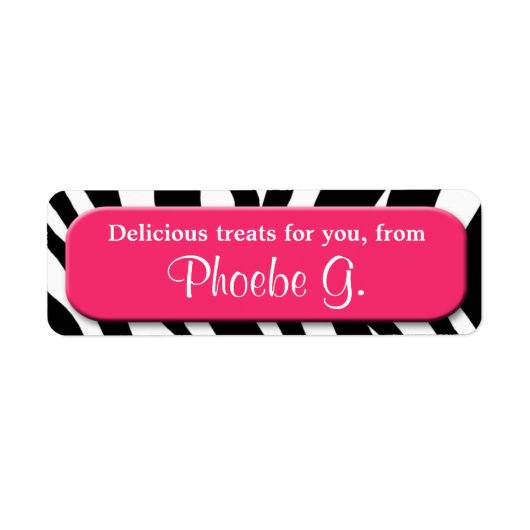 Classy Zebra Print Berry Keuken Baking Labels (Voorkant)