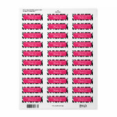 Classy Zebra Print Berry Keuken Baking Labels (Full Sheet)