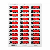 Classy Zebra Print Red Monogram Adresetiketten Etiket (Full Sheet)