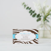 Classy Zebra Print Visitekaartje (Staand voorkant)