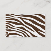 Classy Zebra Print Visitekaartje (Achterkant)