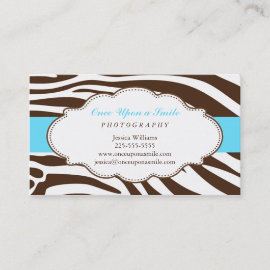 Classy Zebra Print Visitekaartje (Voorkant)