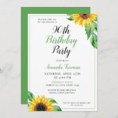 Classy Zonnebloem 90e verjaardag Kaart (Voorkant / Achterkant)