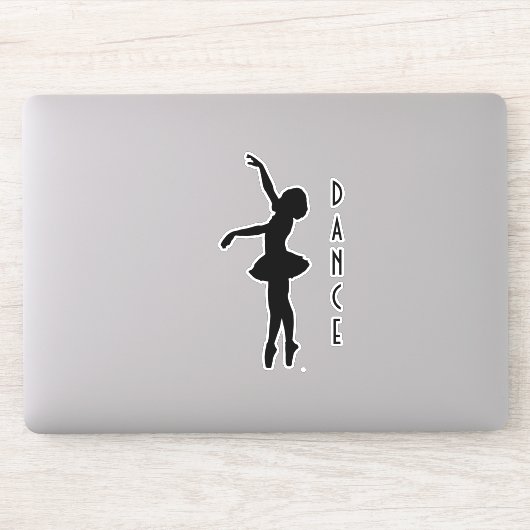Classy zwart ballerina silhouet sticker (Computer)