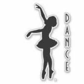 Classy zwart ballerina silhouet sticker (Voorkant)