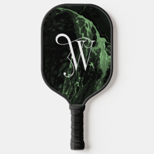 Classy zwart decoratief W gepersonaliseerd Pickleball Paddle