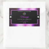 Classy zwart glanzend Paarse met Logo Product Labe Rechthoekige Sticker (Tas)