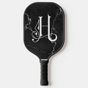 Classy Zwart Marmer Decoratief H Gepersonaliseerd Pickleball Paddle