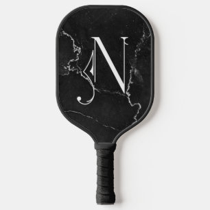 Classy Zwart Marmer Decoratief N Gepersonaliseerd Pickleball Paddle