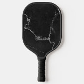 Classy zwart marmer decoratief W gepersonaliseerd Pickleball Paddle (Achterkant)
