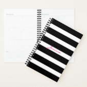 Classy zwart-wit geometrische strepen planner (Display)